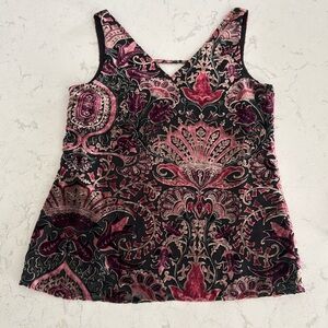 Ecru Burnout Velvet Tank Top - Size XSmall